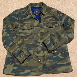 Gap Camo Jacket with Plaid Lining